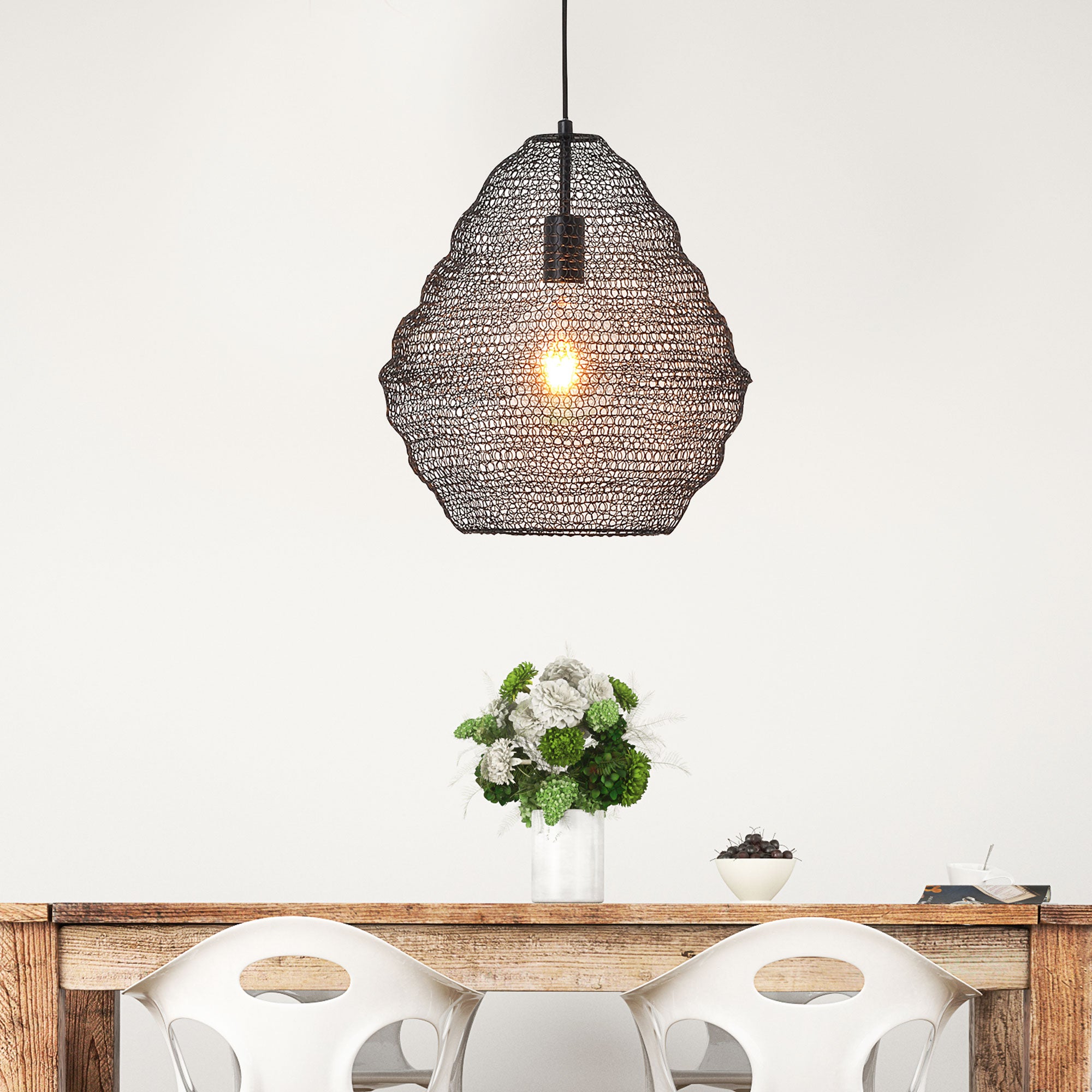 MUDAG.40 LARGE MESH PENDANT BLACK - OL64523BK
