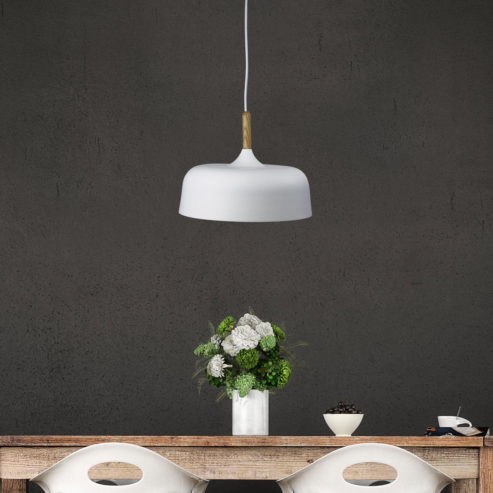 MALT.32 White Urban Retro Industrial Style Pendant - OL64832WH