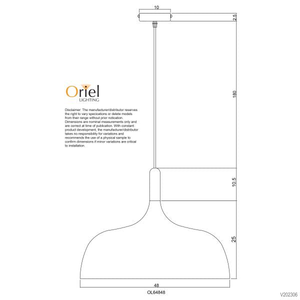MALT.48 Black Urban Retro Industrial Style Pendant - OL64848BK