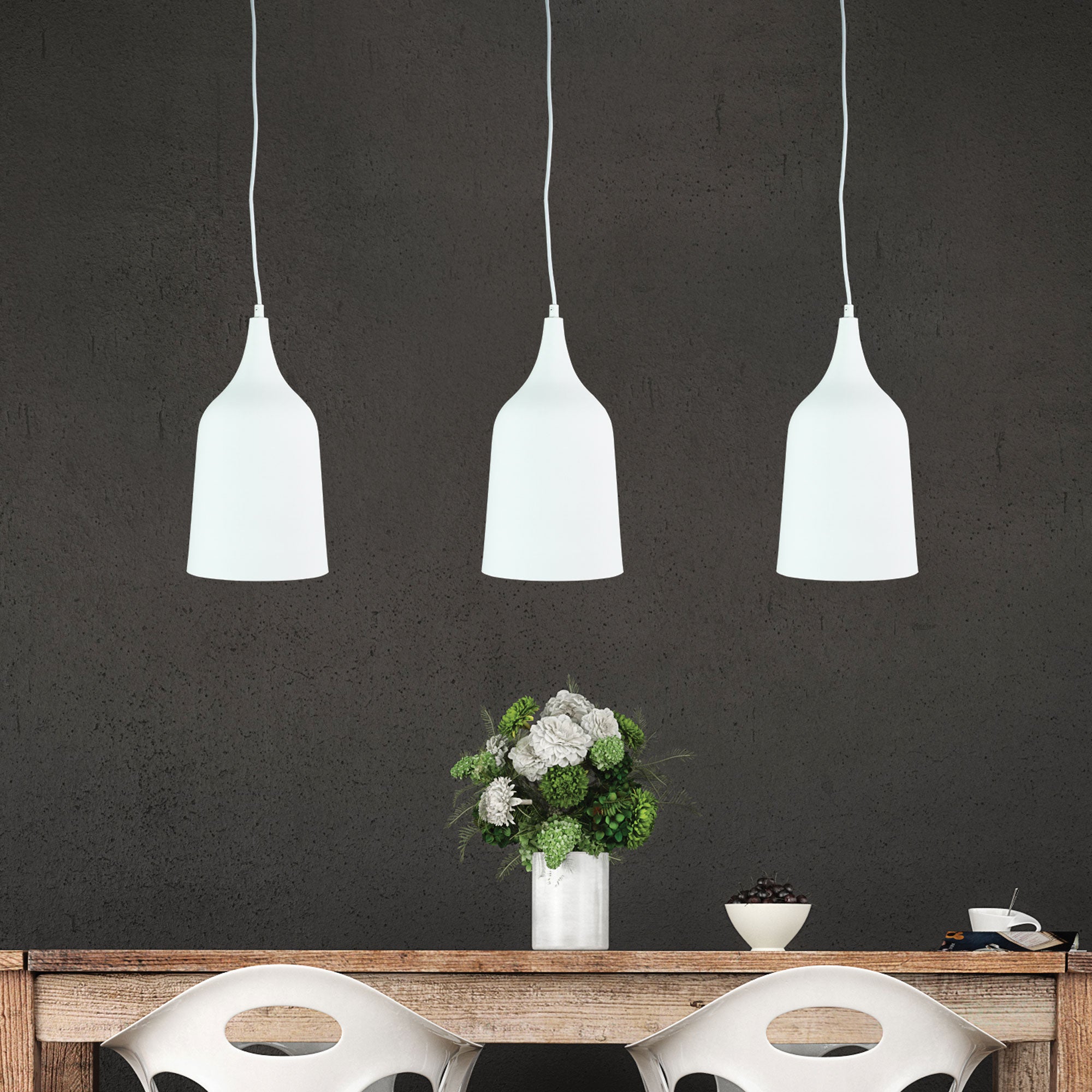 PLATO White Contemporary Urban Pendant - OL67421WH
