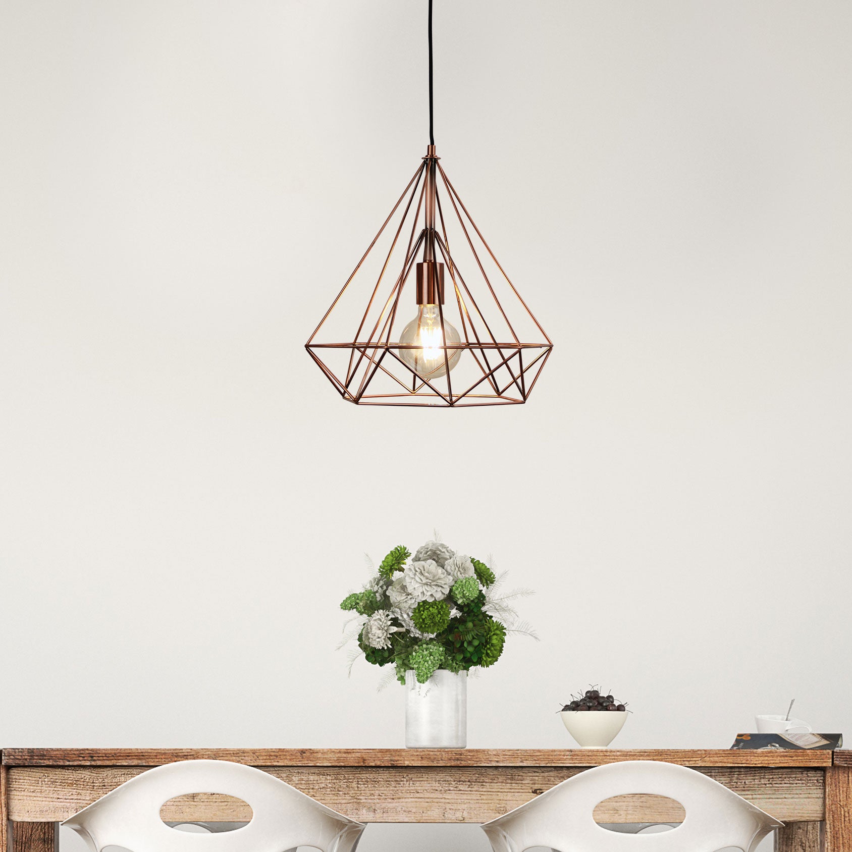 LENOX Antique Copper Geometric Urban Style Pendant - OL67761AC