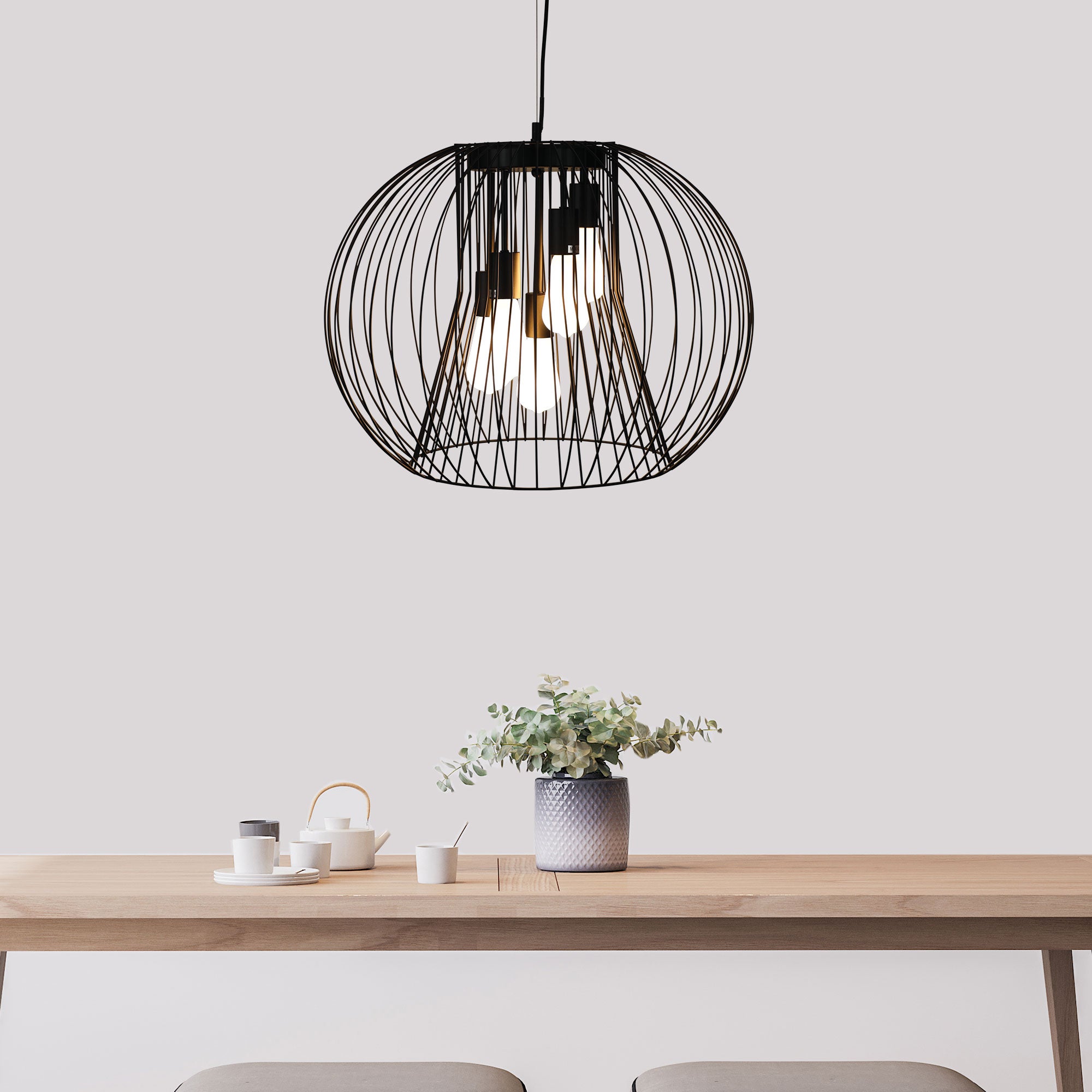 MALO.60 5 LIGHT WIRE PENDANT BLACK - OL68752/5BK