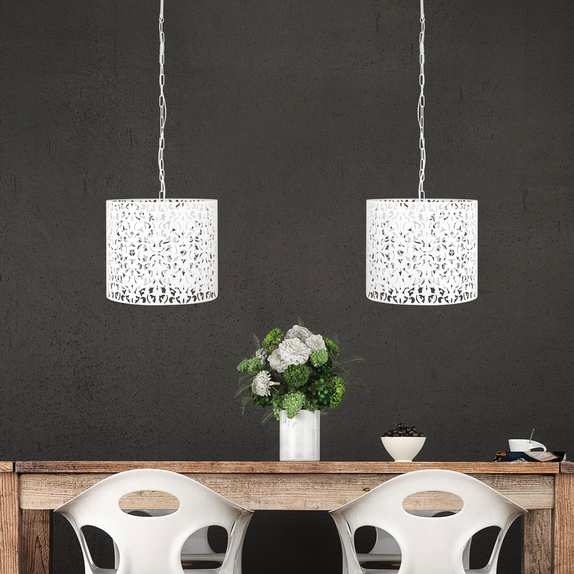 VICKY 35 1LT PENDANT MATT WHITE E27 - OL68783WH