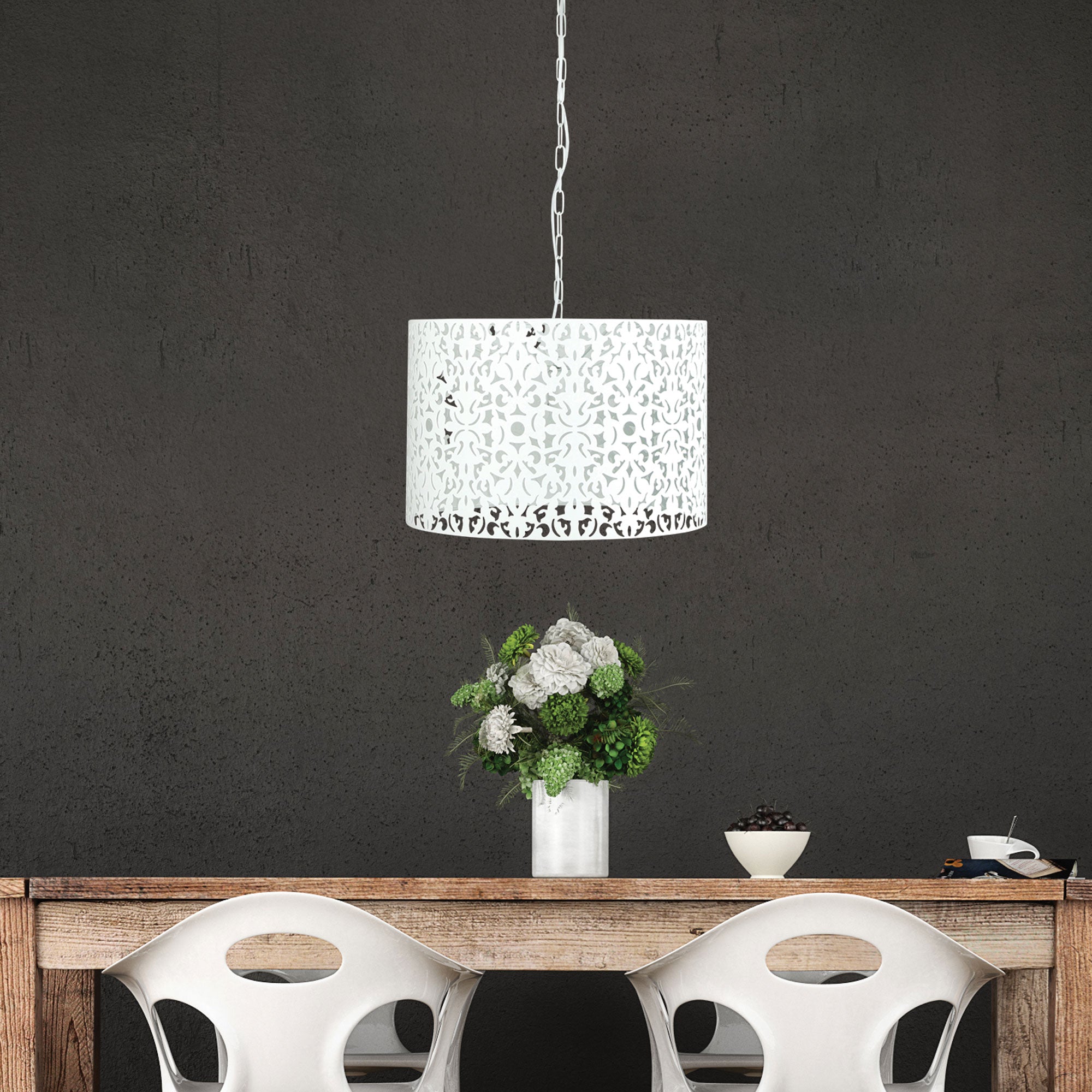 VICKY 45 1LT PENDANT MATT WHITE E27 - OL68784WH