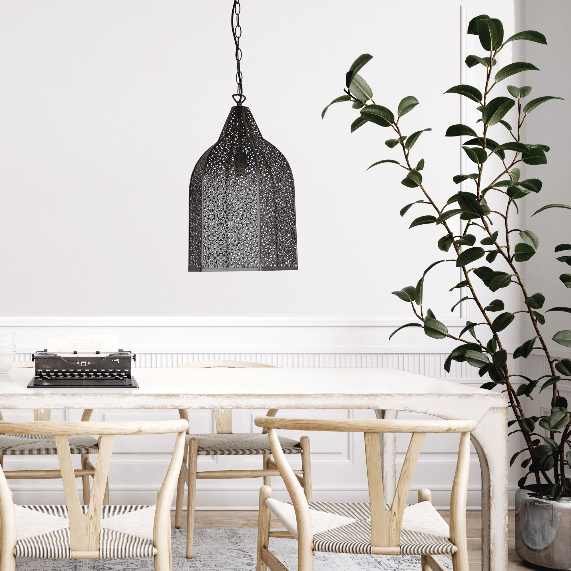ISTANBUL METAL ANTIQUE RUST PENDANT E27 - OL68821AR