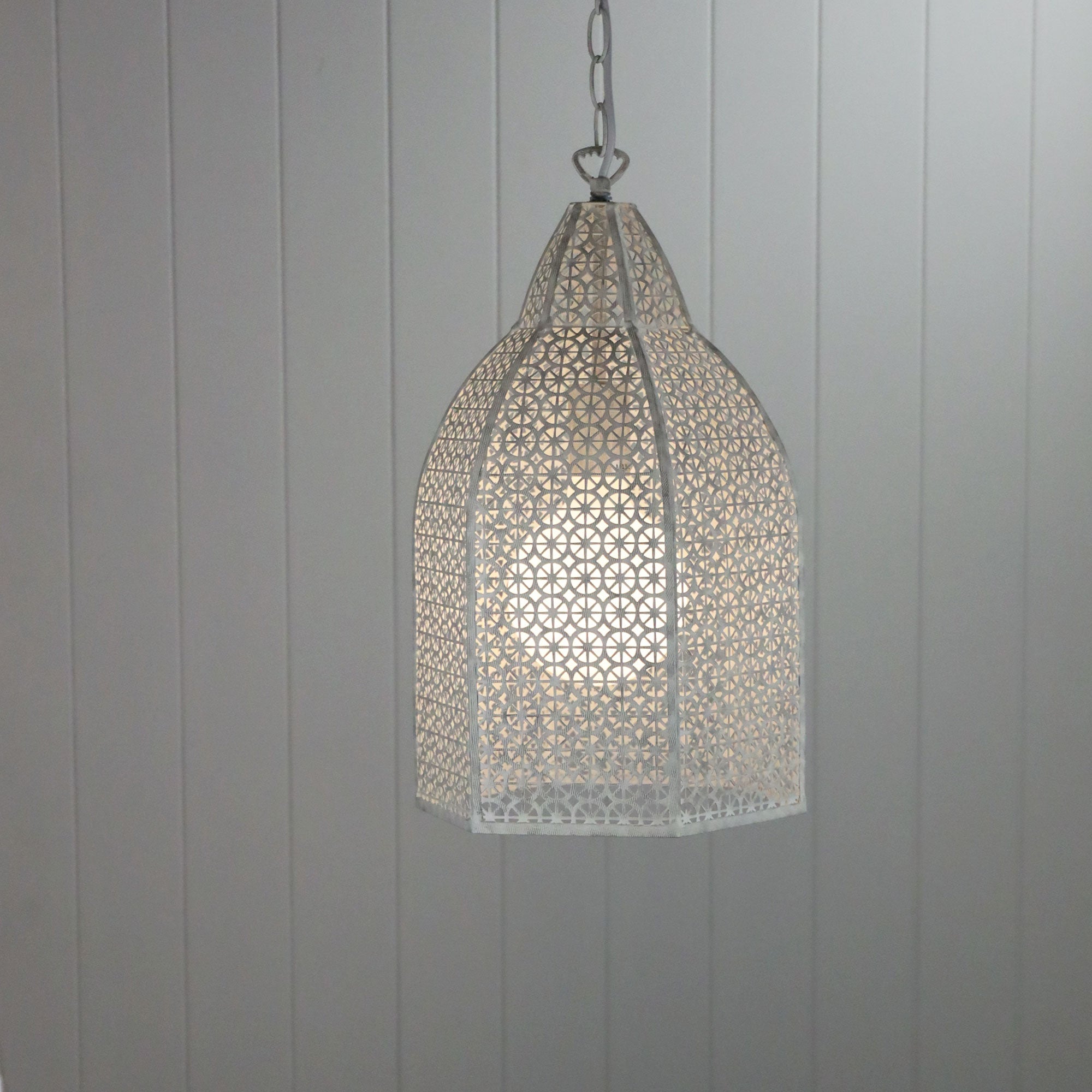 ISTANBUL METAL ANTIQUE WHITE PENDANT E27 - OL68821AW