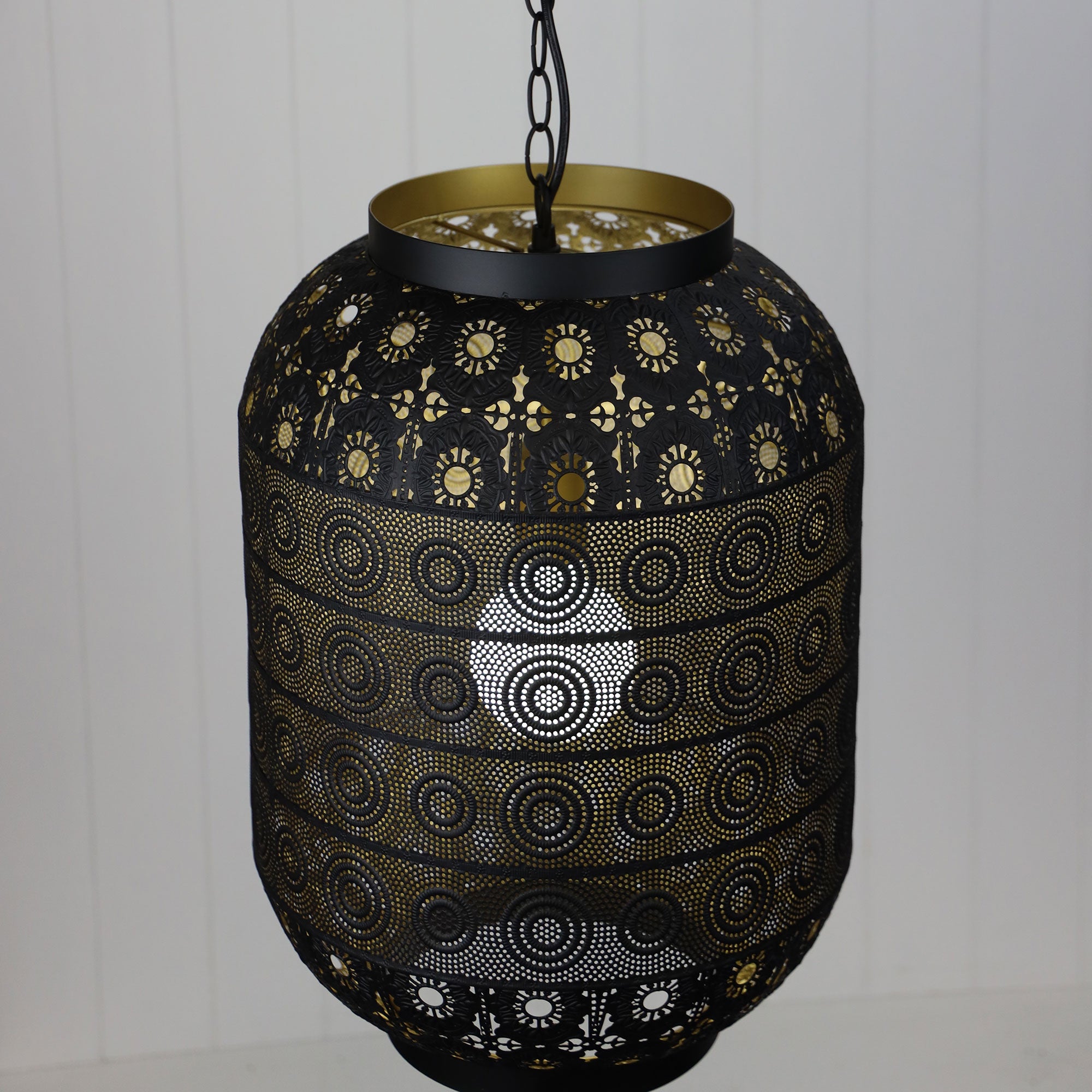 ALHAMBRA.35 Laser Cut Metal Pendant with Gold Inner - OL68832BK