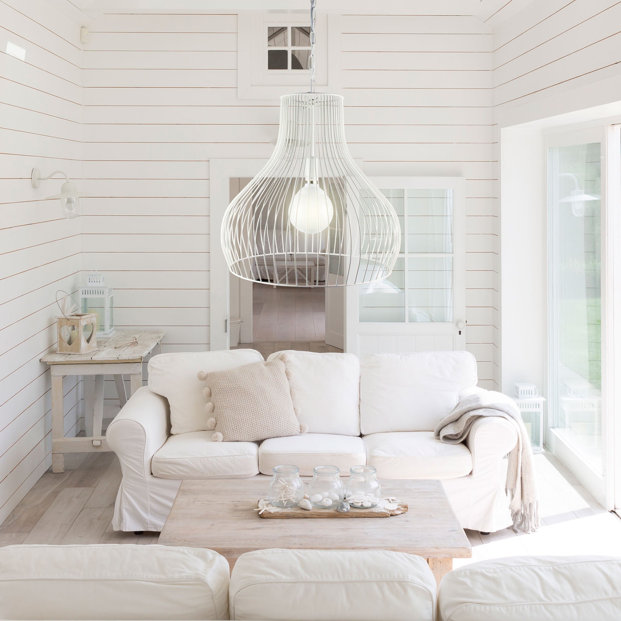 GABBY WIRE SINGLE PENDANT WHITE - OL68852WH