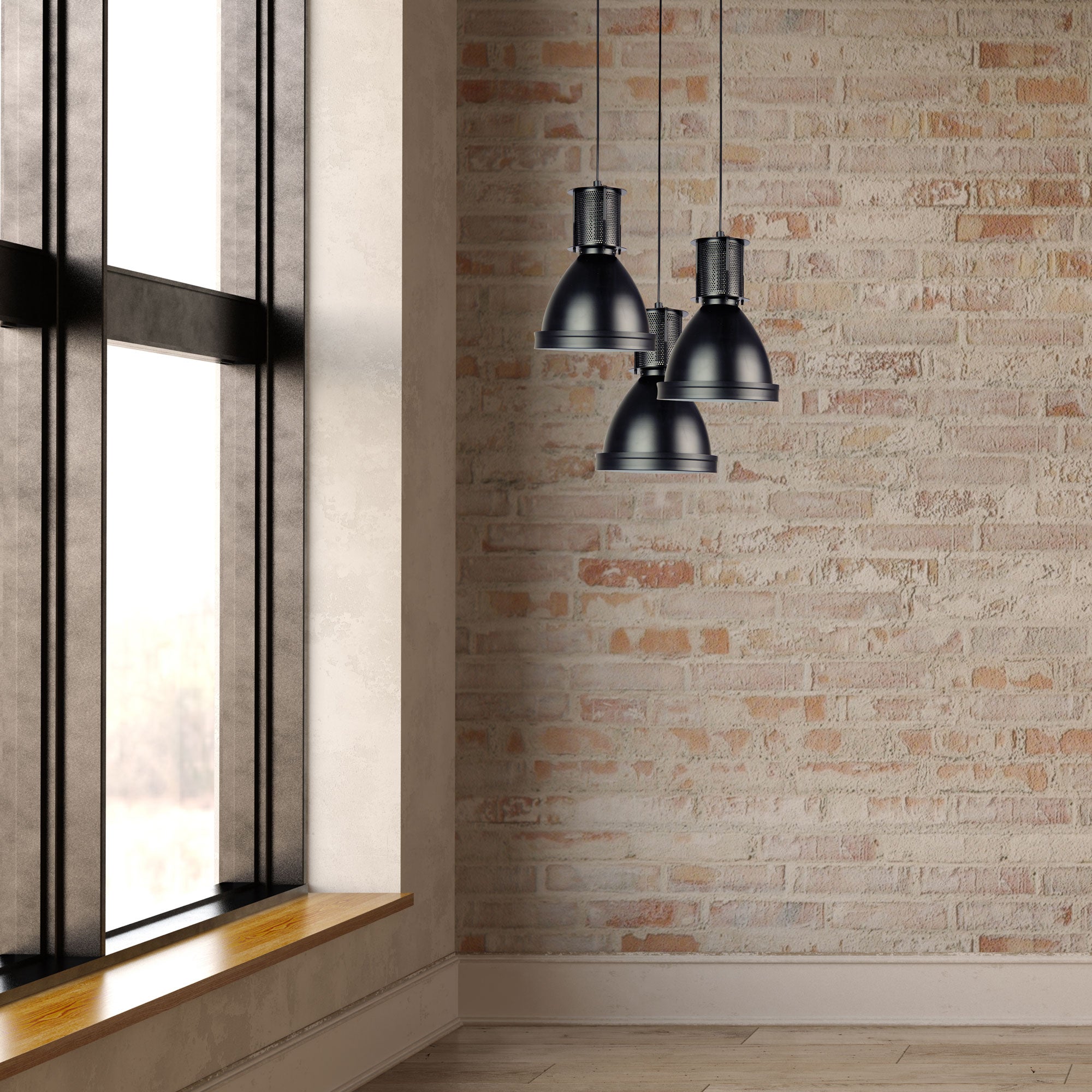 BAY 19 INDUSTRIAL SINGLE PENDANT BLACK - OL69265/19BK