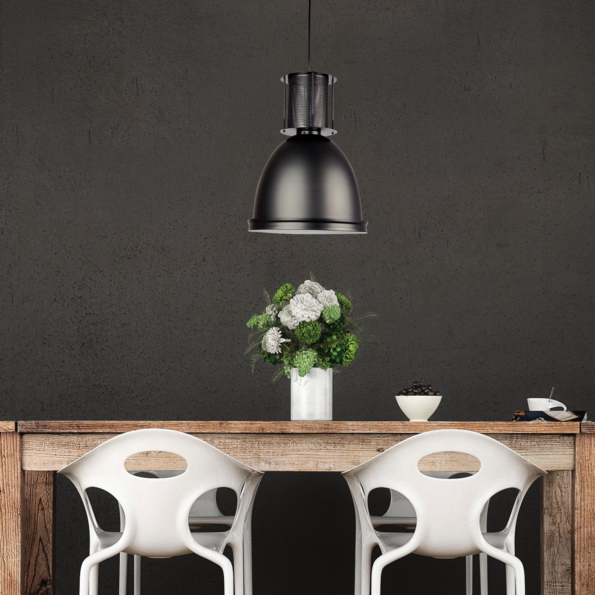 BAY 28 INDUSTRIAL SINGLE PENDANT BLACK - OL69265/28BK