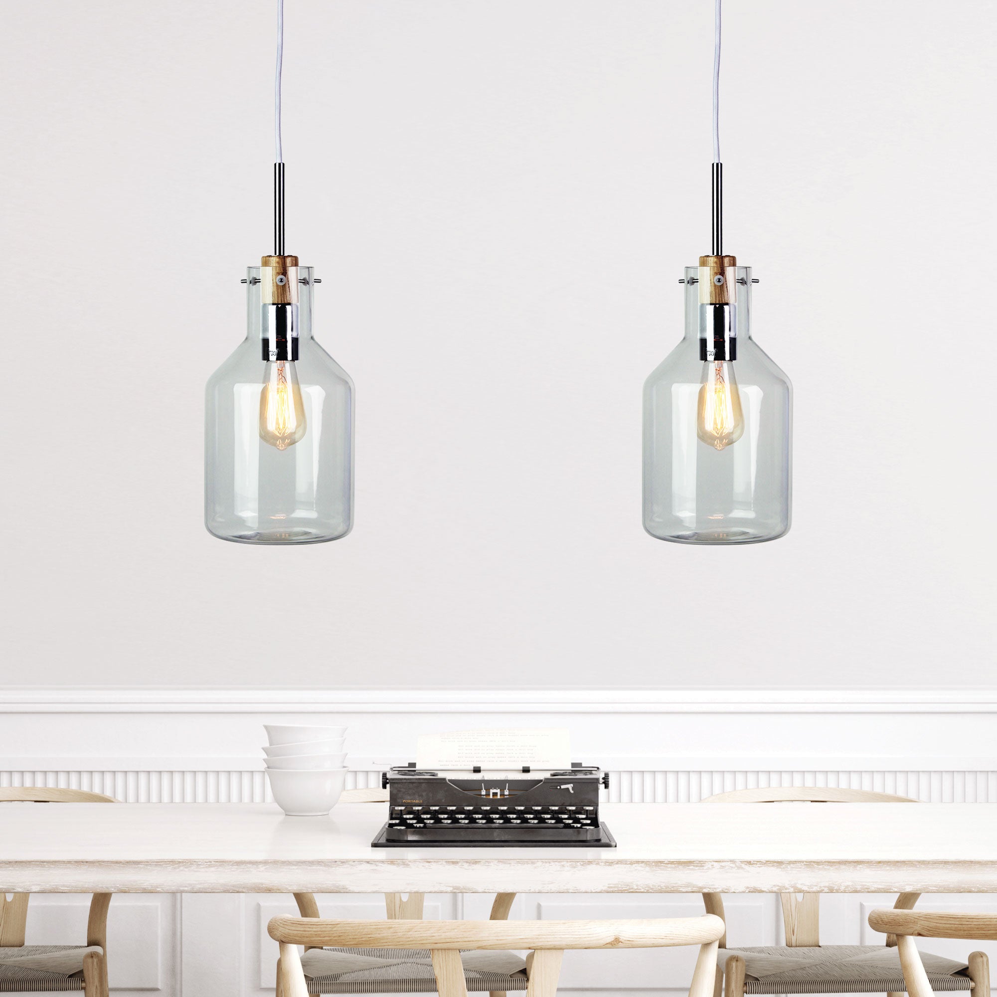 HOLBECK.17 CLEAR GLASS PENDANT - OL69291/17CL
