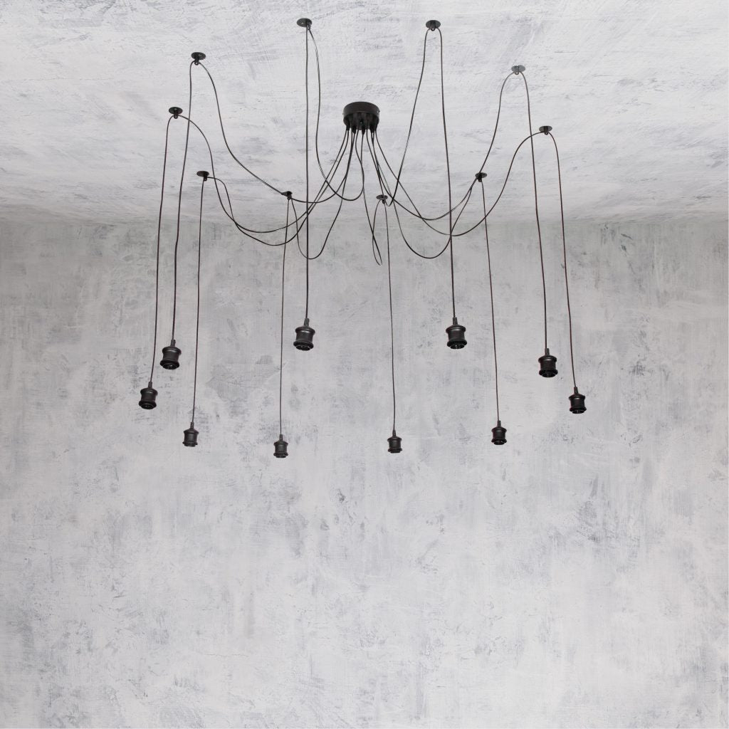 ROCKBY 10 LIGHT BLACK PVC SUSPENSION E27 42W OL69327BK