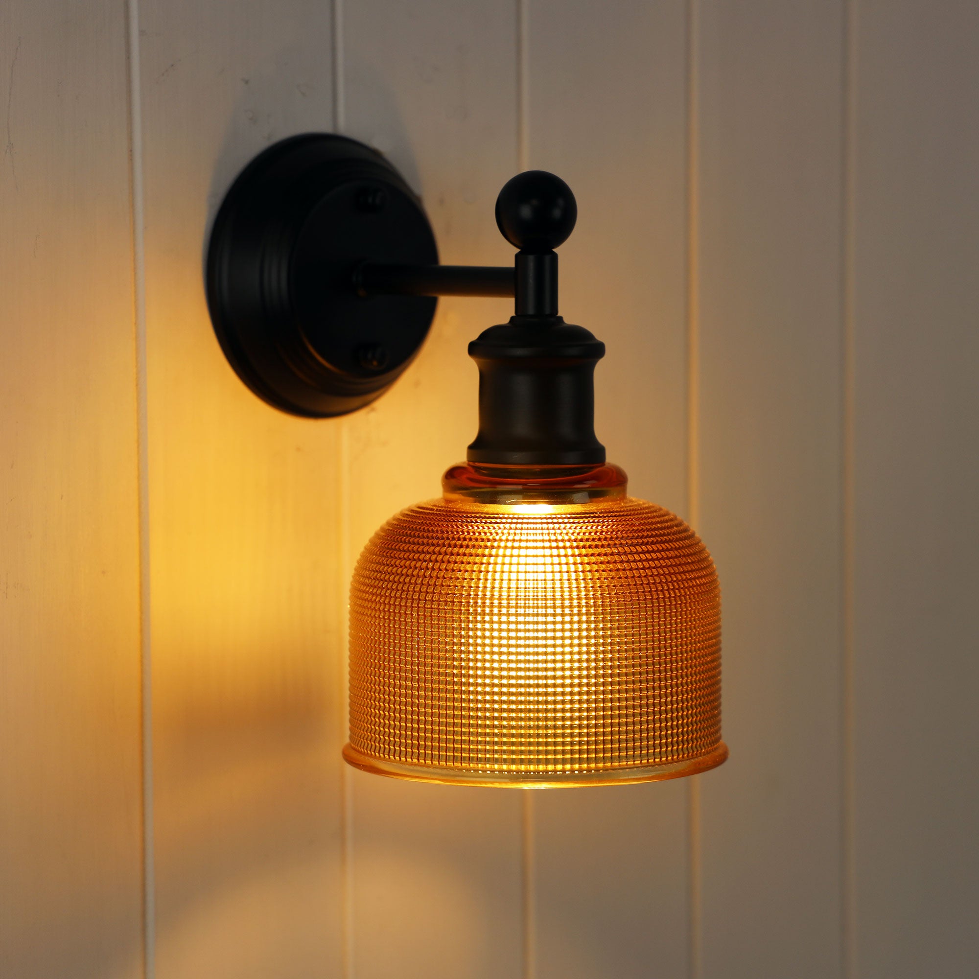 BRIGHTON WALL LIGHT BLACK/AMBER - OL69371AM