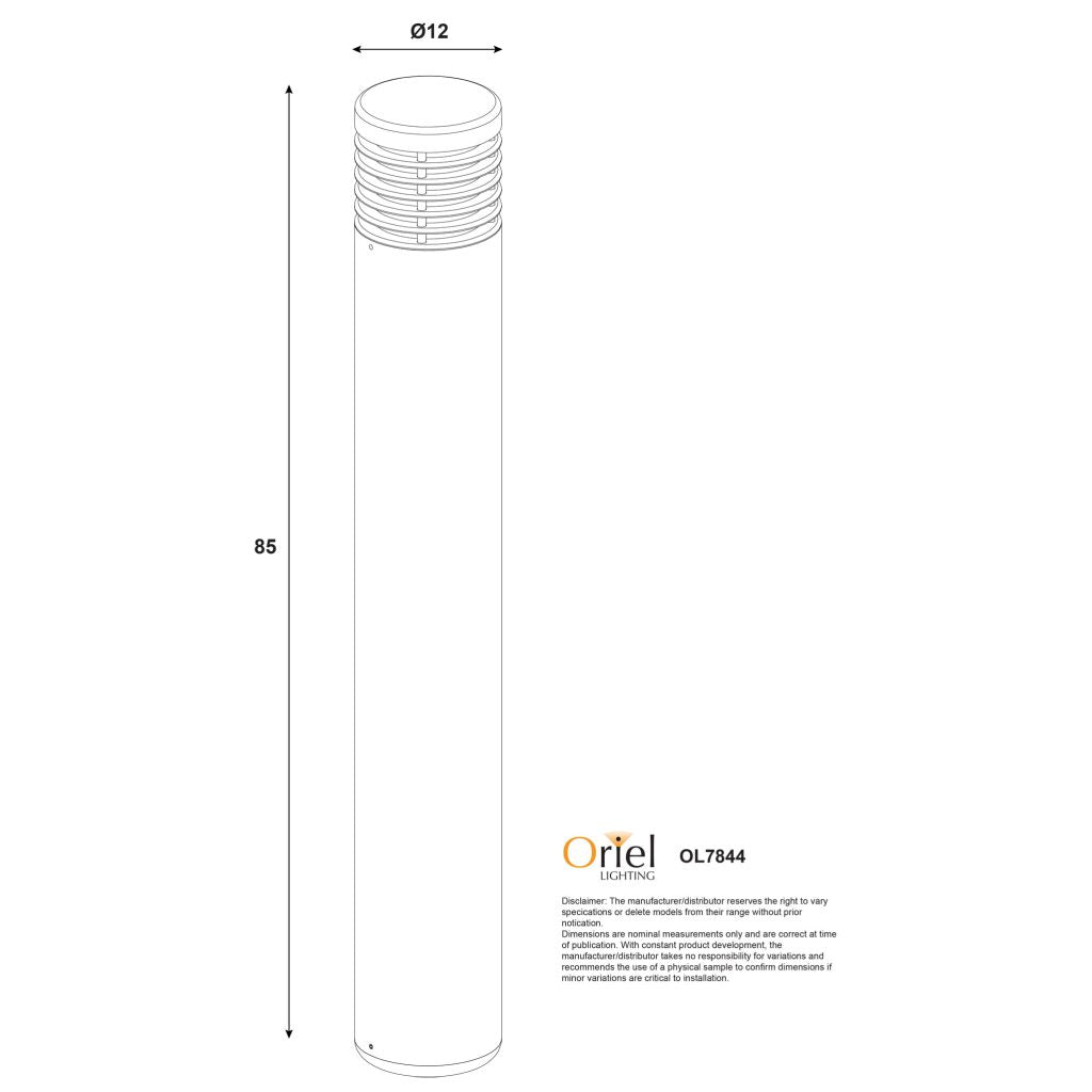 BRAY BOLLARD LIGHT E27 BLACK OL7176BK
