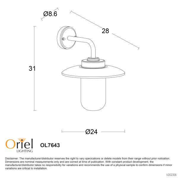 ANZIO OUTDOOR WALL LIGHT WHITE OL7643WH