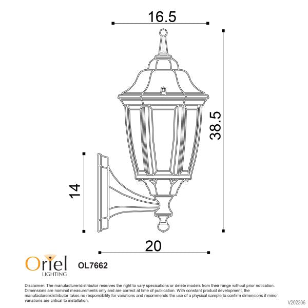 HIGHGATE UP EXT WALL LIGHT PRIMROSE