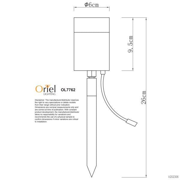 Accent 12V Garden Spike Light Black - OL7762BK