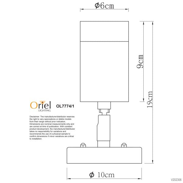 ZETA SINGLE SPOT BLACK IP44 GU10 - OL7774/1BK