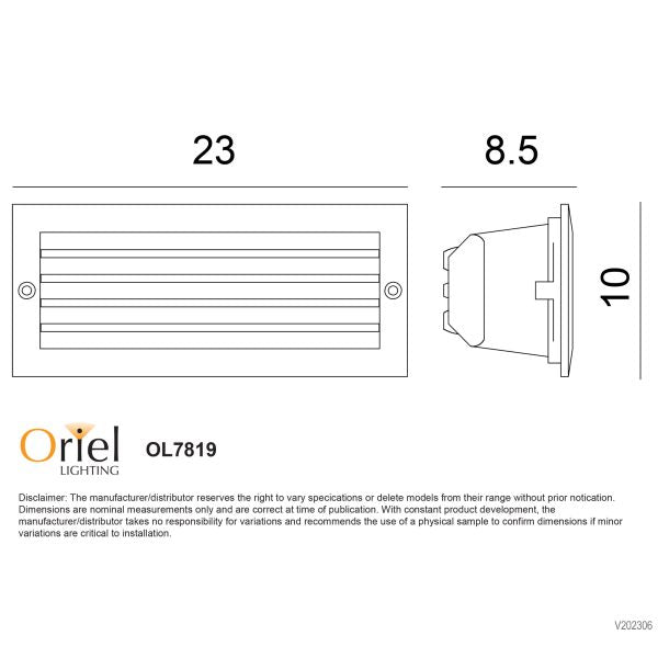 BRICK LIGHT 316 STAINLESS LOUVRED FACE