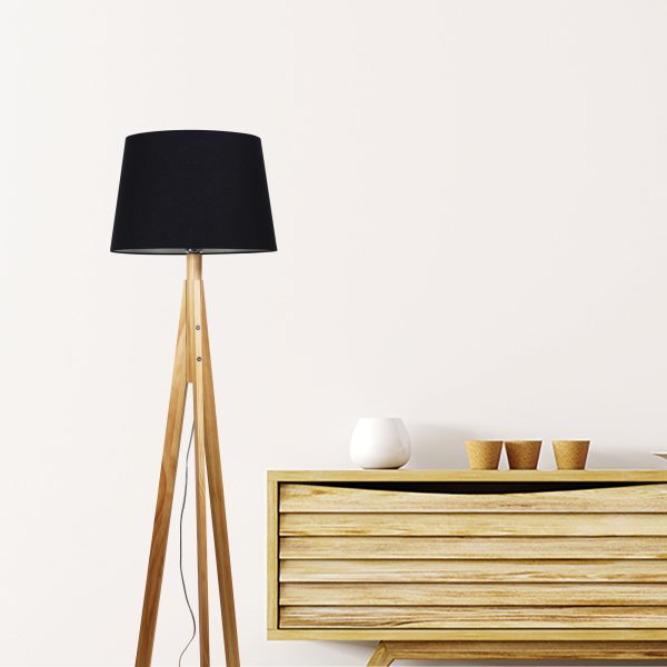 Lamp STABB F/L w/BLACK SHADE & BULB OL81162