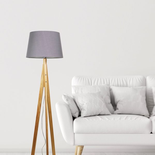 Lamp STABB F/L w/GREY SHADE & BULB OL81164