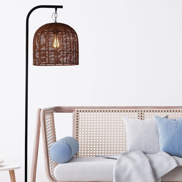 Lamp JESS F/L BLACK w/ POPPA SHADE OL81413
