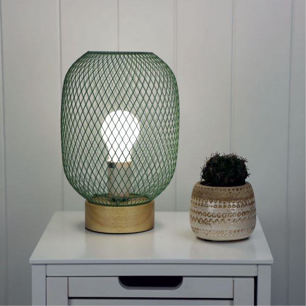 TILDA MESH TABLE LAMP GREEN OL90130GN