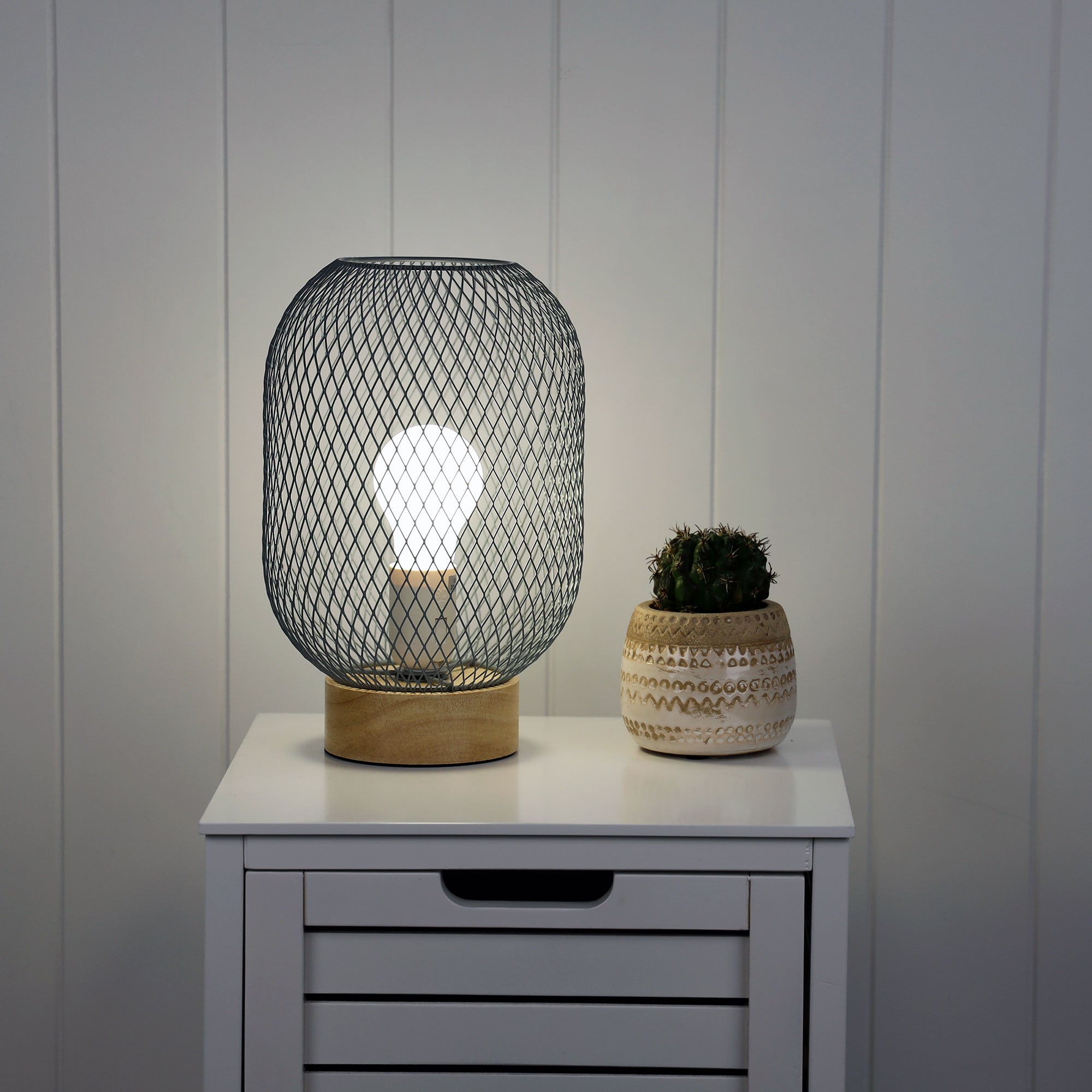 TILDA MESH TABLE LAMP GREY - OL90130GY