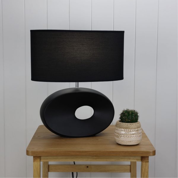 LOUISE COMPLETE TABLE LAMP BLACK OL90153BK