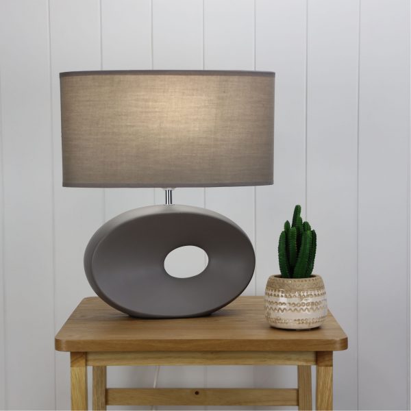 LOUISE COMPLETE TABLE LAMP GREY OL90153GY