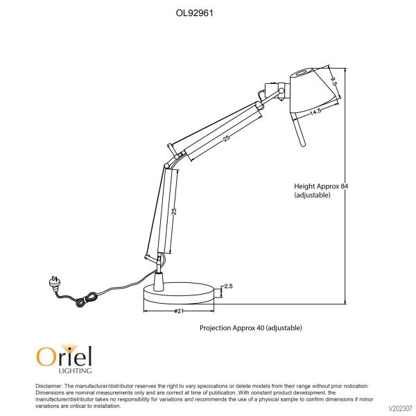 FORMA ADJUSTABLE DESK LAMP BLACK - OL92961BK