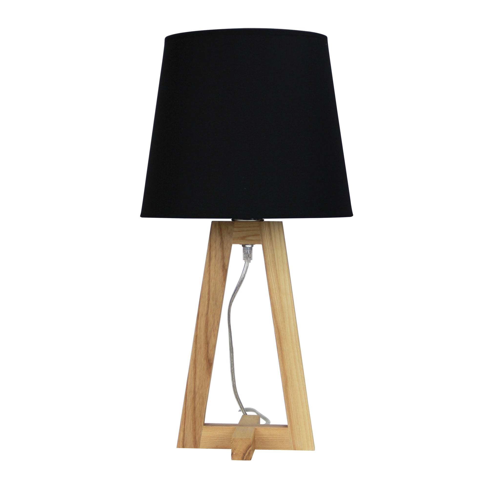 EDRA TABLE LAMP Black Scandi Table Lamp with Black Cotton Shade - OL93531BK