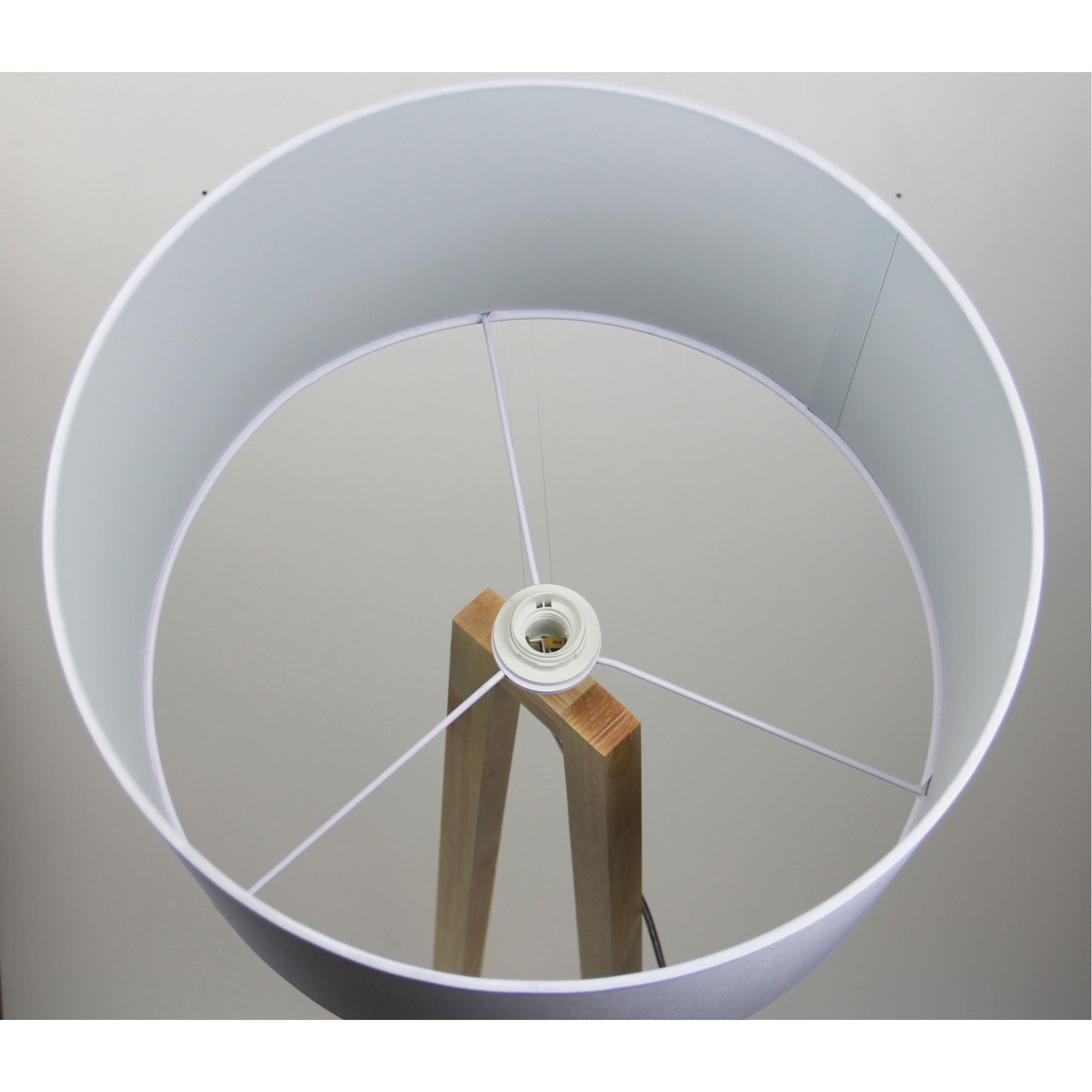 EDRA FLOOR LAMP White Scandi Floor Lamp with White Cotton Shade - OL93533WH