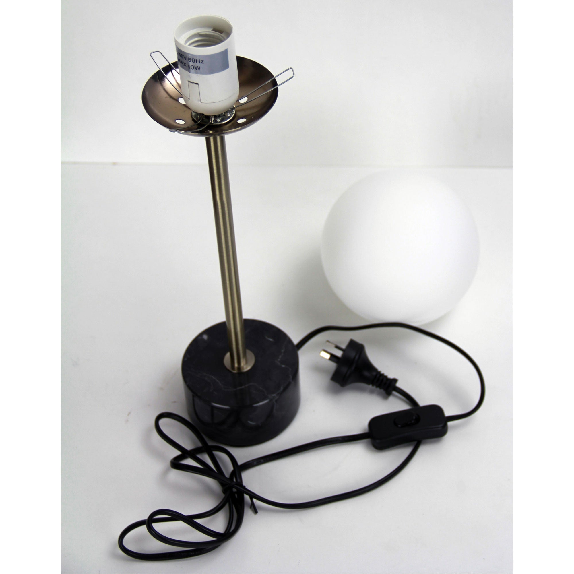 MILTON TABLE LAMP MARBLE & ANTIQUE BRASS - OL93651AB