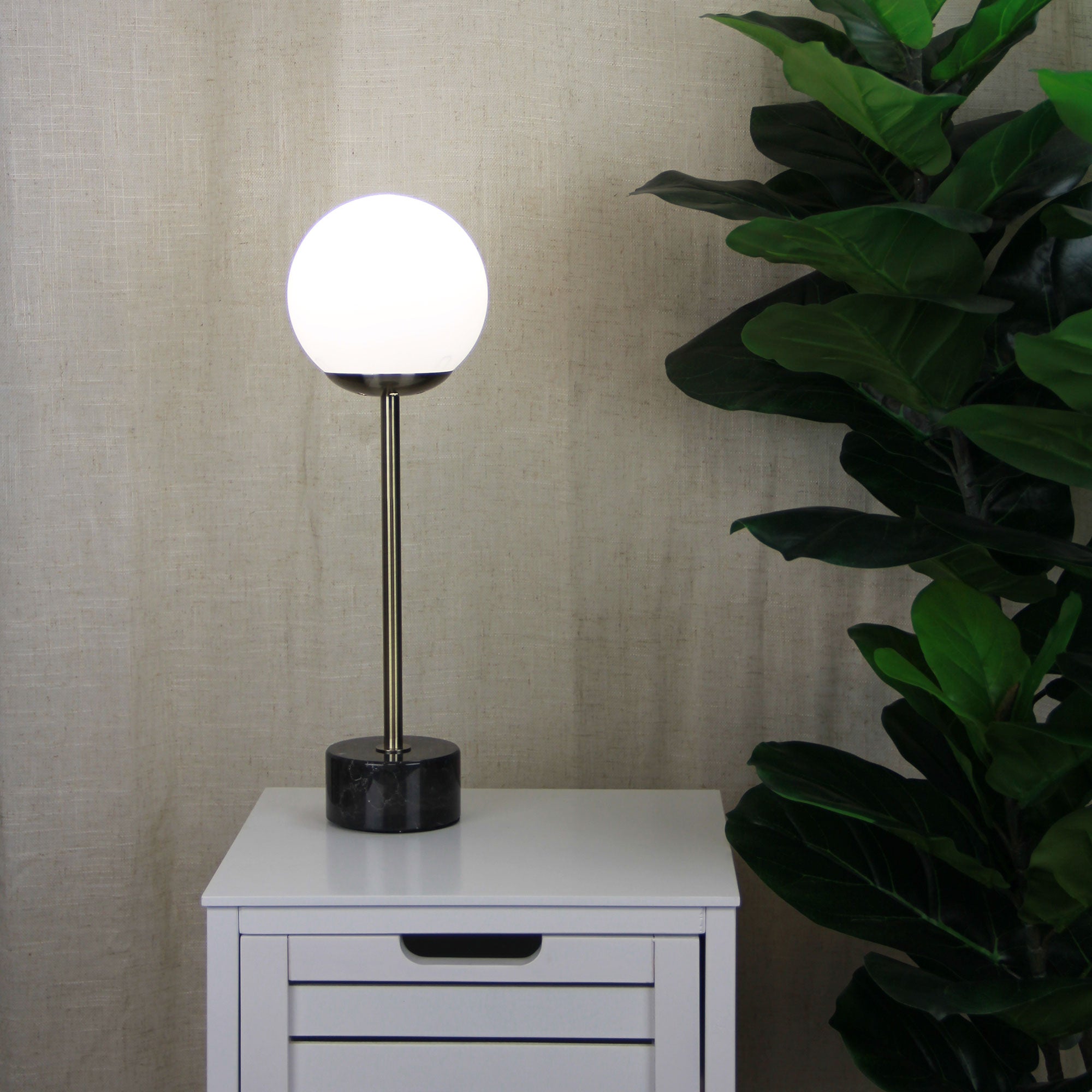 MILTON TABLE LAMP MARBLE & ANTIQUE BRASS - OL93651AB