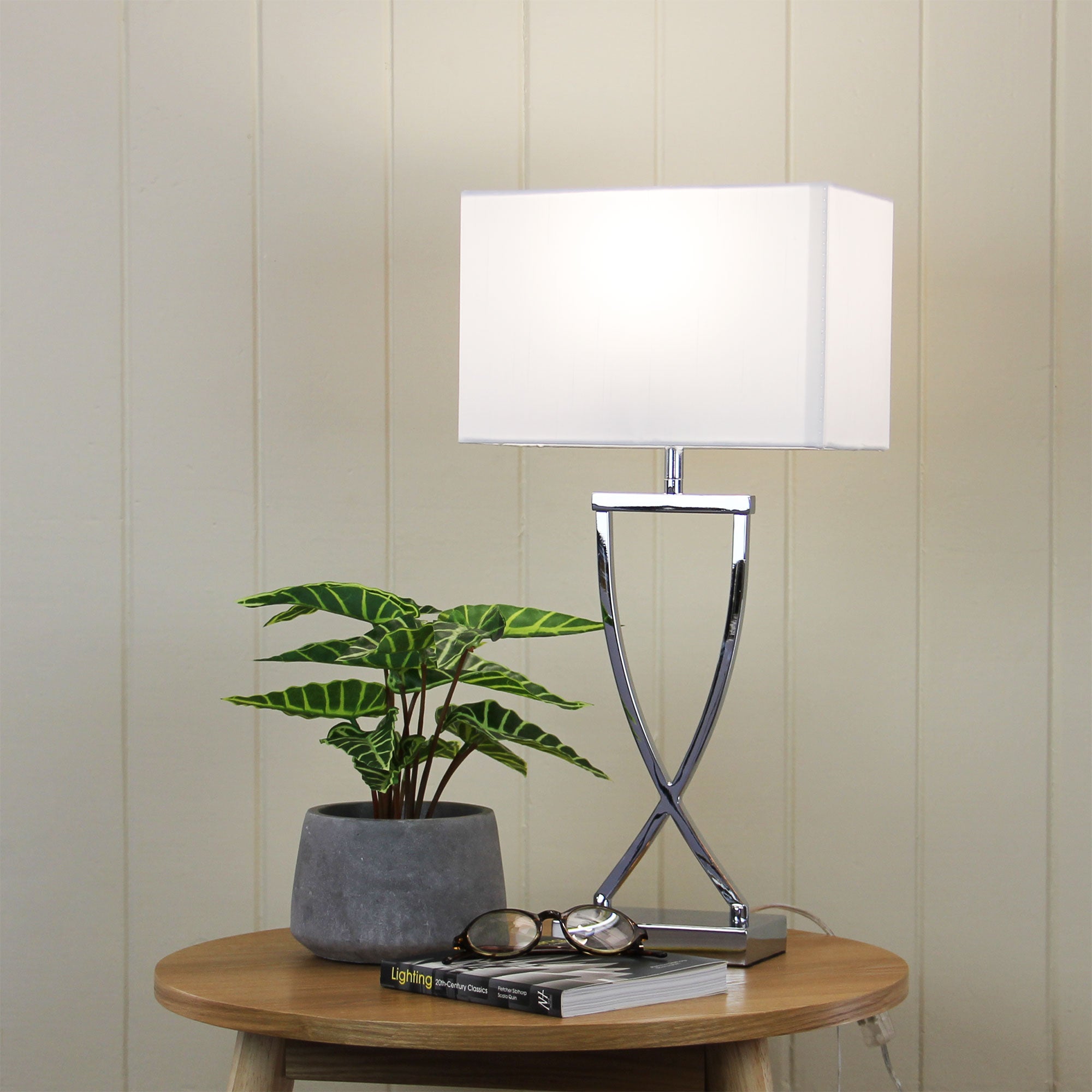 CHI TABLE LAMP CHROME COMPLETE w/SHADE - OL93801CH