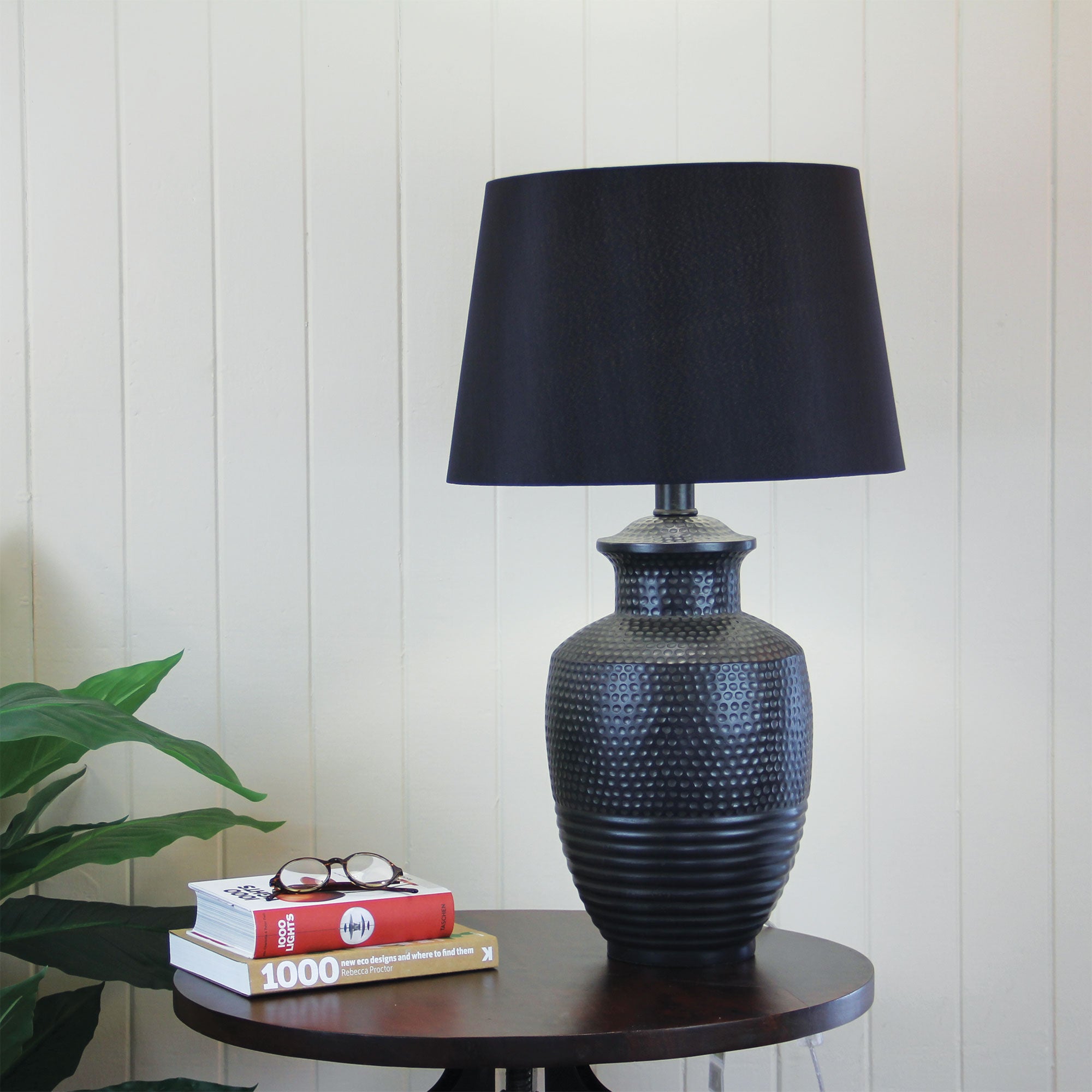 ATTICA AGED BLACK COMPLETE TABLE LAMP - OL98841