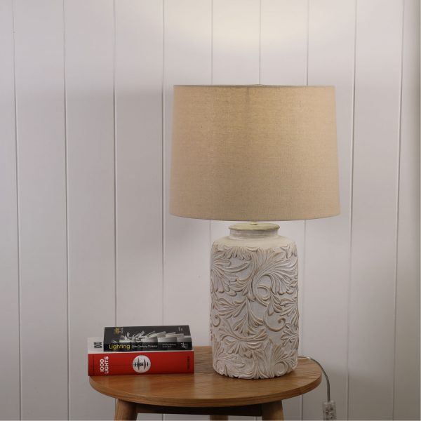 ANDORRA Romantic Embossed Floral Table Lamp - OL98856