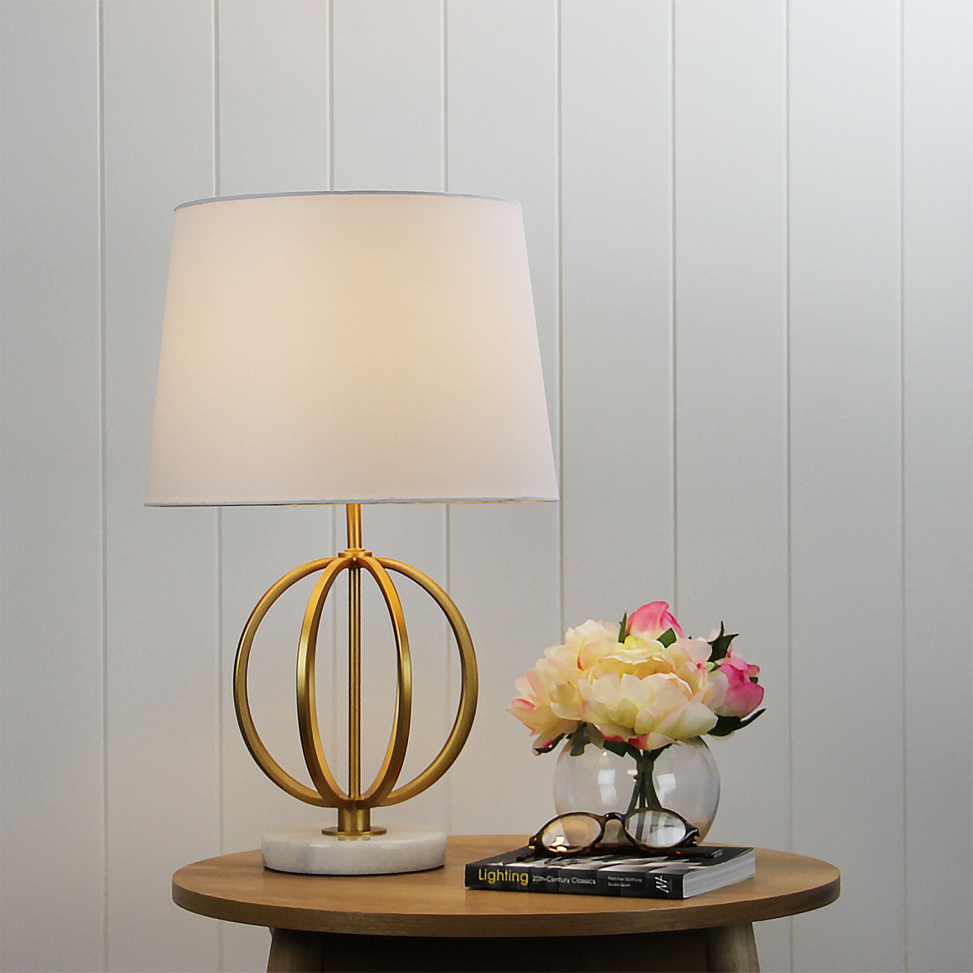 LOXTON TABLE LAMP Gold painted metal/ marble table lamp - OL98872