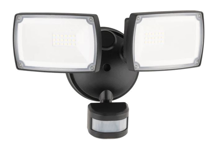 Onyx LED Flood 2 Lights With Sensor Black Aluminum 5700K - MXD6922BLK-SEN