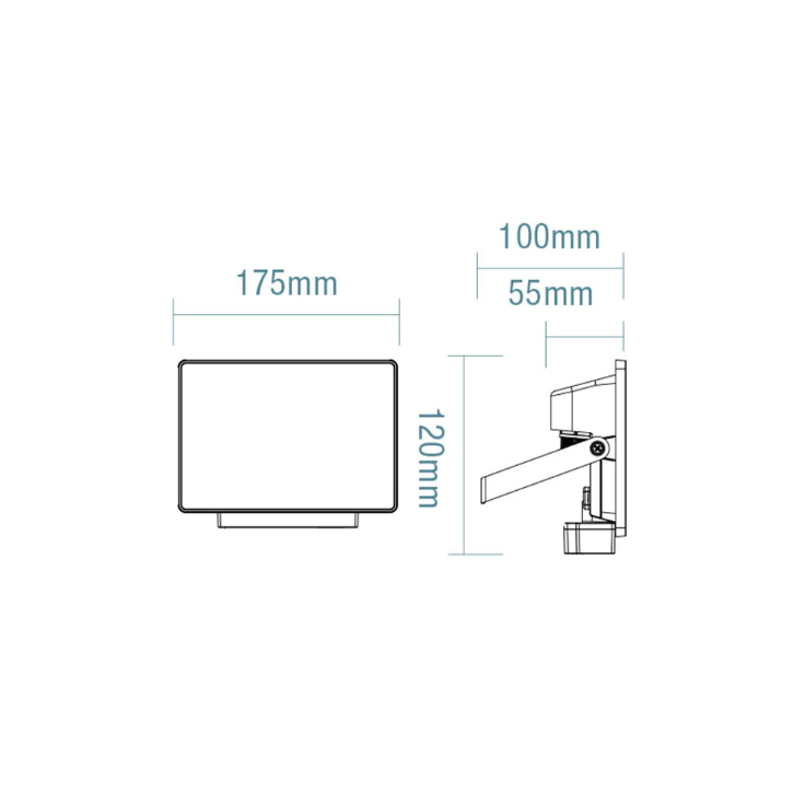 Opal LED Outdoor Flood Light with Flex & Plug 30w Tricolour Matt Black - MLXO34530M
