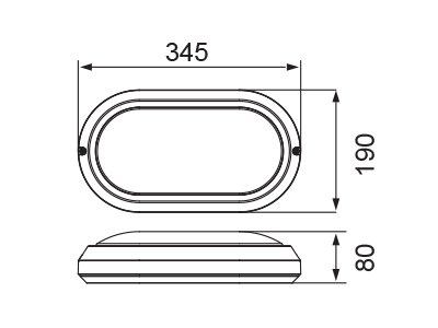 Oval IP65 Bunker TRI 3000K/4000K/5000K Black - 281000 