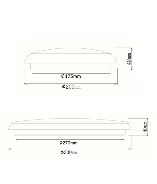 Waterproof LED Tri-Colour Dimmable Oyster Lights OYSDIM001