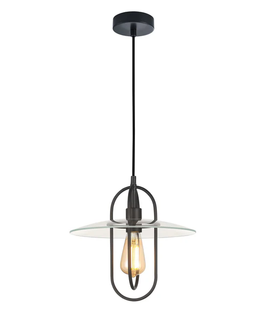 PAPILLON Oblong Iron with Glass Coolie Pendant Lights PAPILLON1