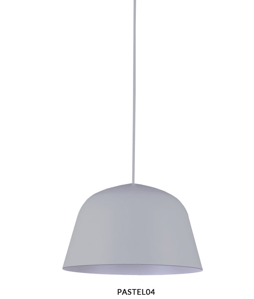 PENDANT ES 40W HAL Matte GREY Angled Dome PASTEL04 Cla Lighting
