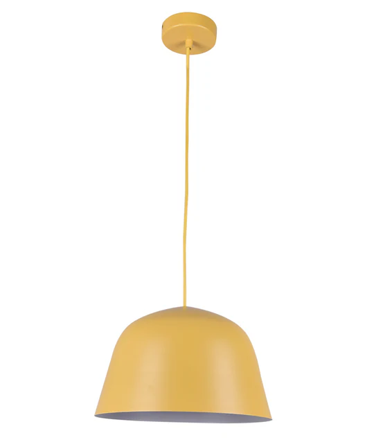PENDANT ES 40W HAL Matte Yellow Angled DOME PASTEL07A Cla Lighting