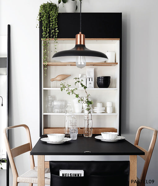 PENDANT ES 40W HAL Matte BLK DOME with Copper Lampholder Cover PASTEL09 Cla Lighting