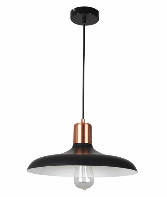 PENDANT ES 40W HAL Matte BLK DOME with Copper Lampholder Cover PASTEL09 Cla Lighting