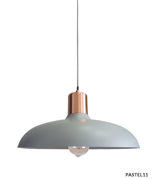 PENDANT ES 40W HAL Matte GREY DOME with Copper Lampholder Cover PASTEL11 Cla Lighting