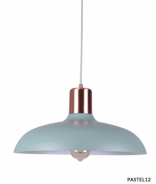 PENDANT ES 40W HAL Matte GREEN DOME with Copper Lampholder Cover PASTEL12 Cla Lighting